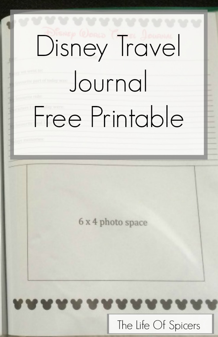free printable Disney journal