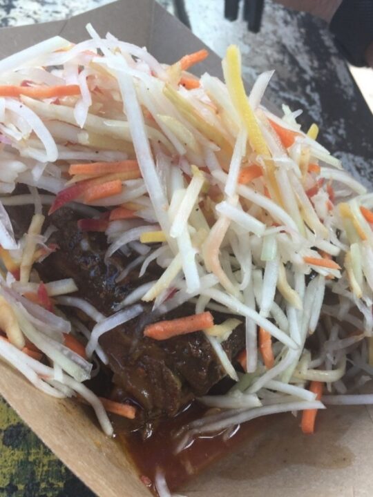 ribs covered in slaw