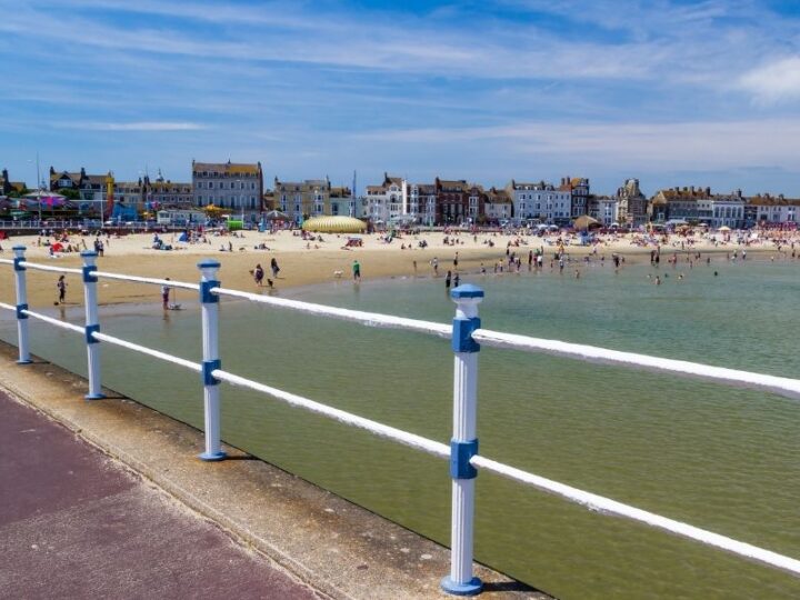 view across weymouth beach