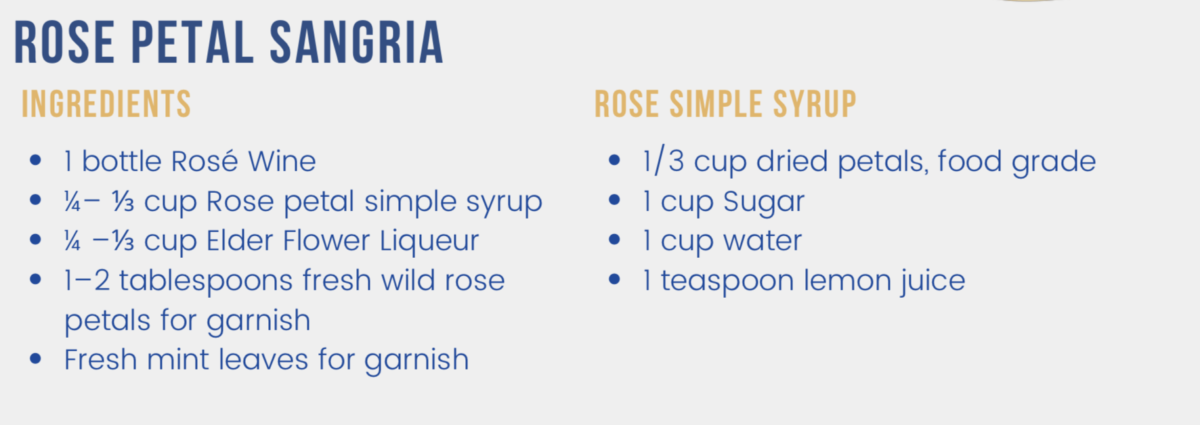 rose petal sangria ingredients