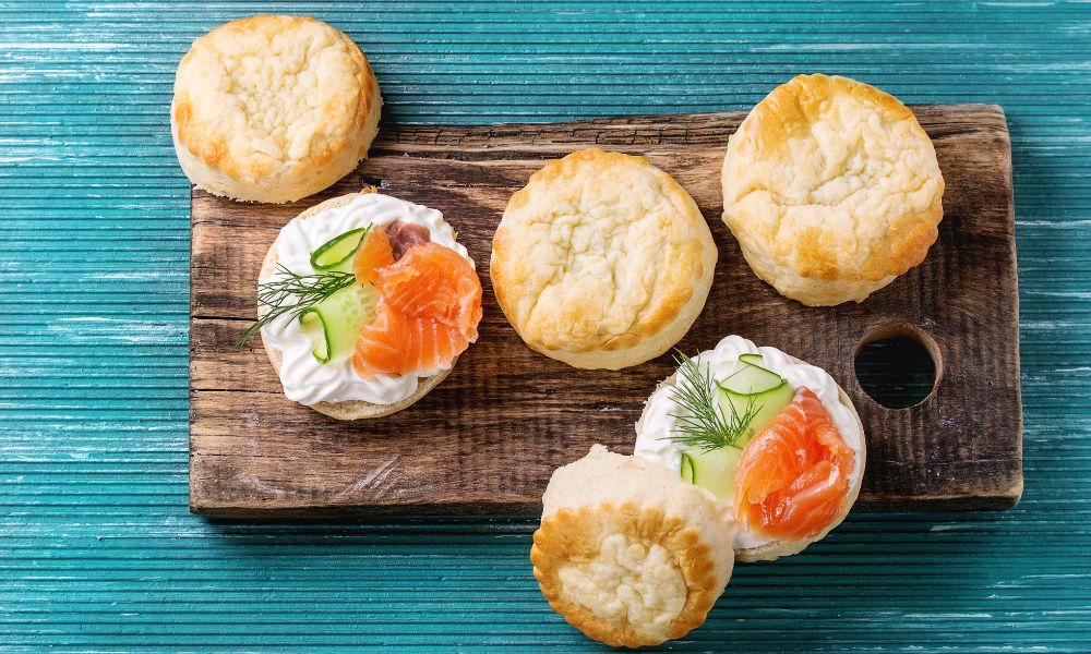 cheese scones with smoked salmon