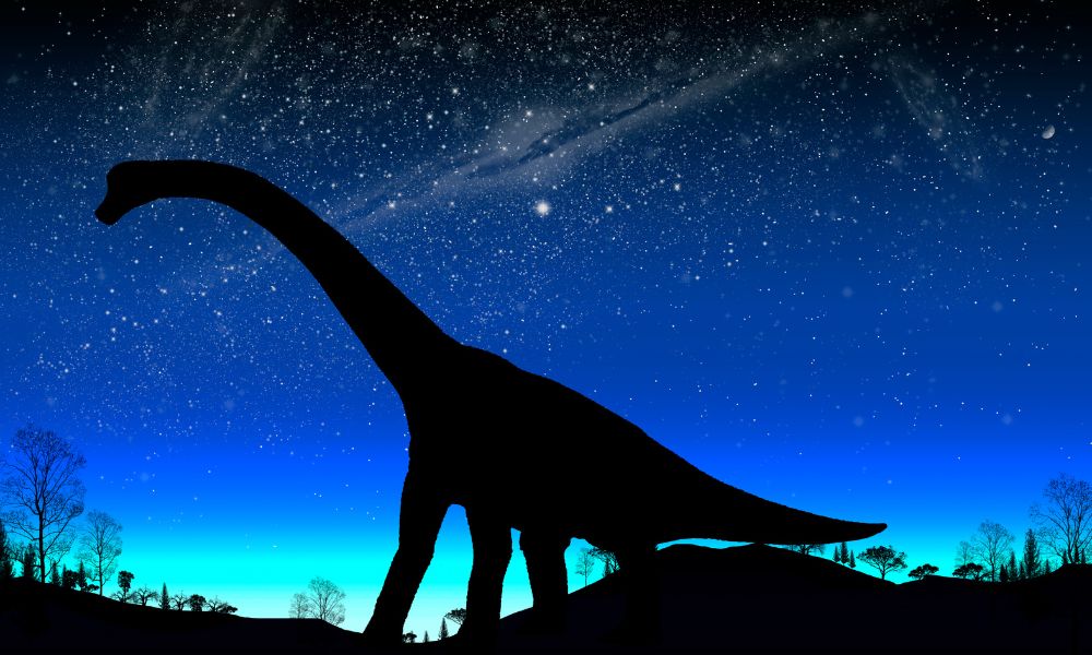 dinosaur at night