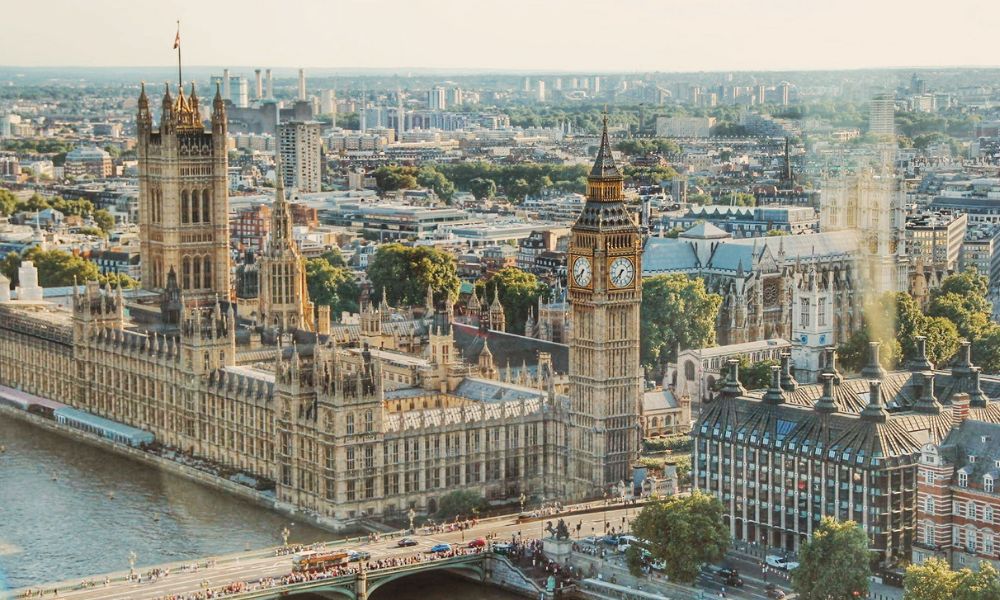 view across London