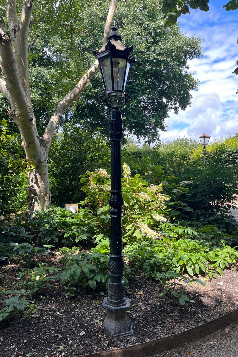The Lost Gardens Of Heligan lamp post in a garden