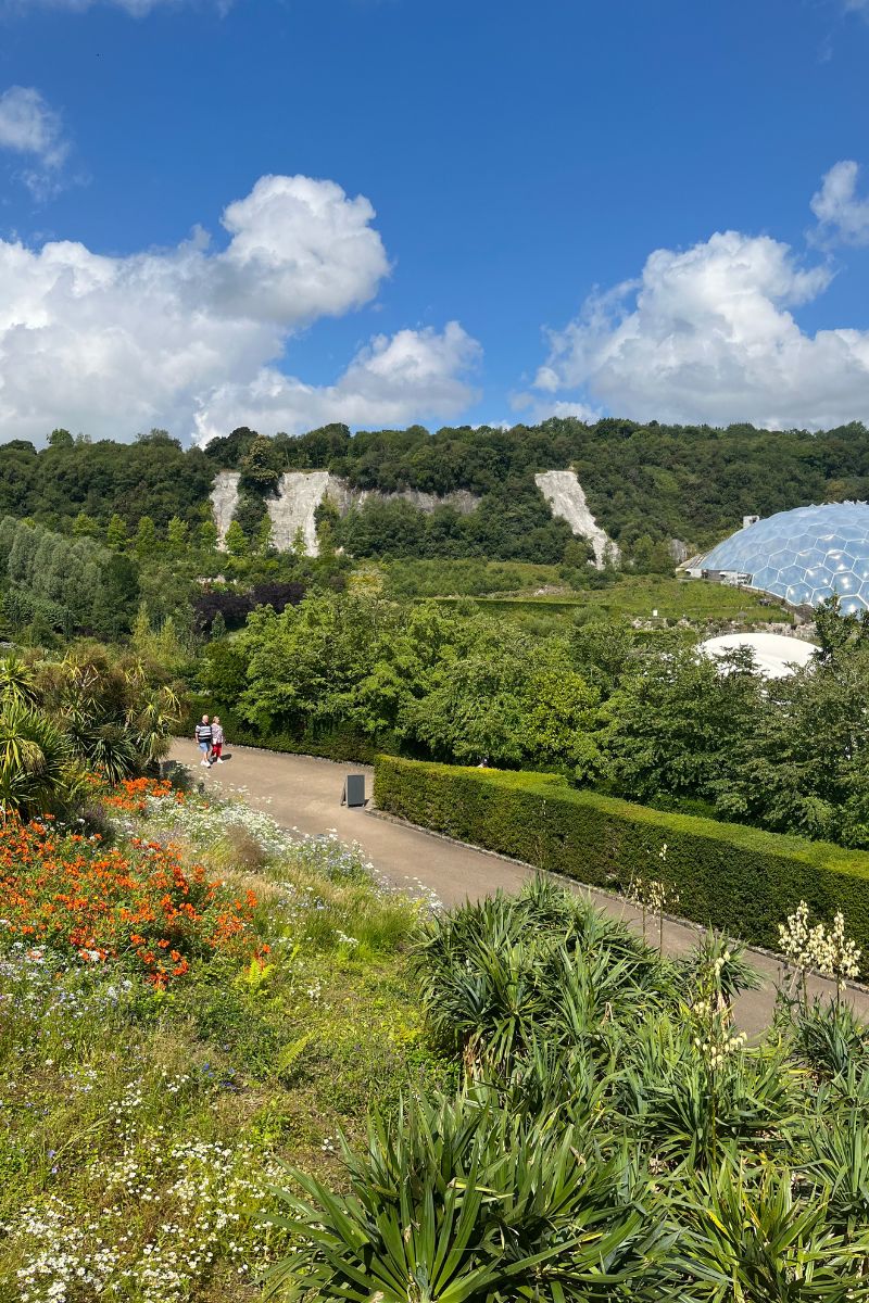 view of Eden Project from zig zag