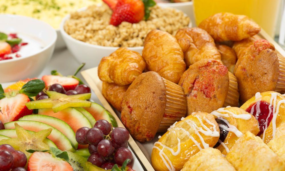 pastries and fruit